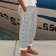 Caitlin | Stylish Linen-Cotton Striped Button Pants