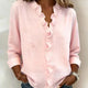 Indie | Blouse with Ruffles, V-Neck and Long Sleeves