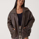 Ruby | Oversized Leather Bomber Jacket